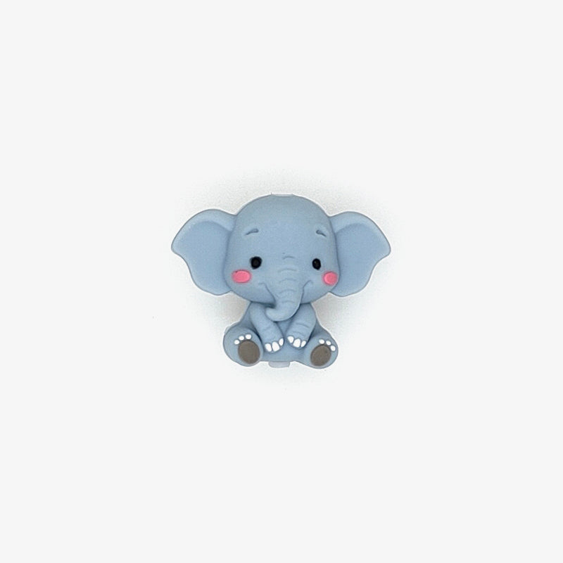 3D Elephant Focal Silicone Beads