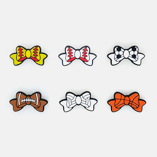 Bowknot Sports Ball Focal Silicone Beads