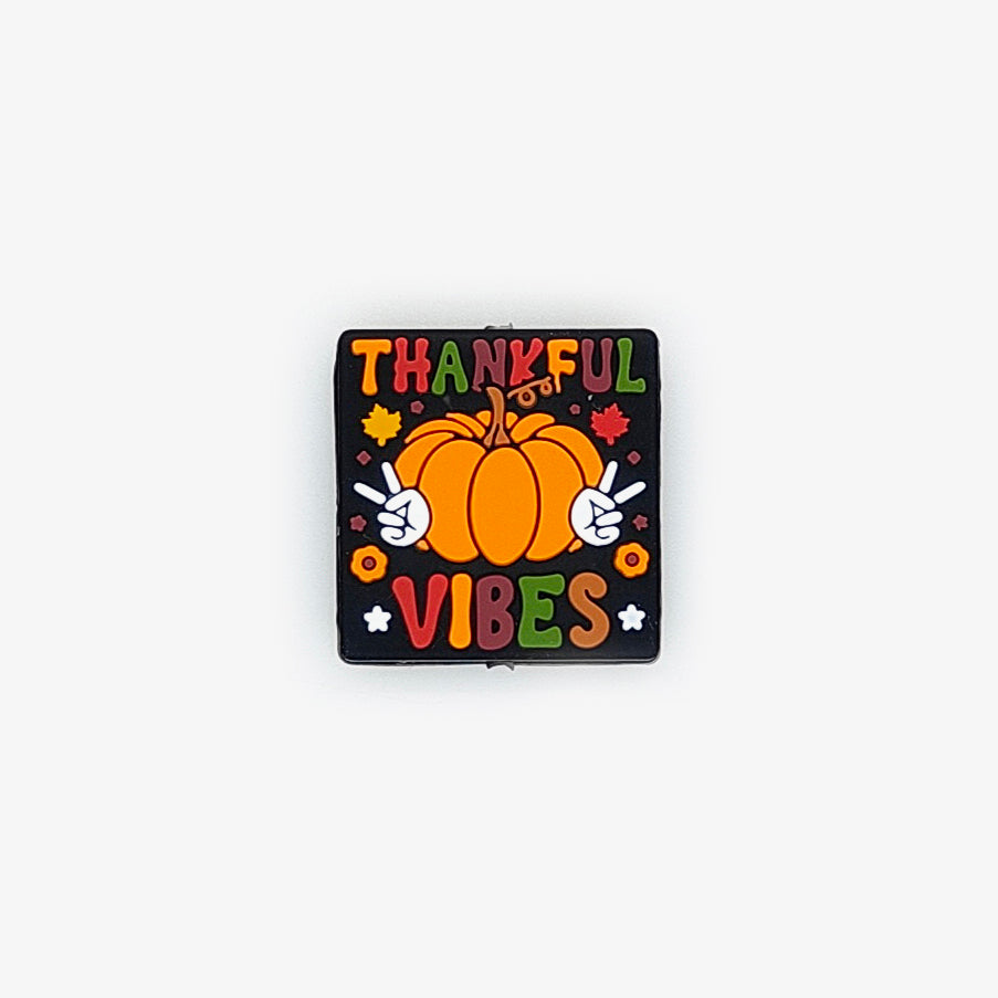 Thankful Vibes Pumpkin Focal Silicone Beads