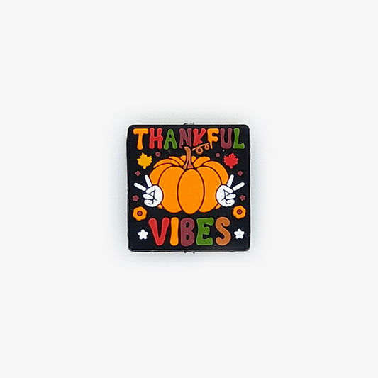 Thankful Vibes Pumpkin Focal Silicone Beads