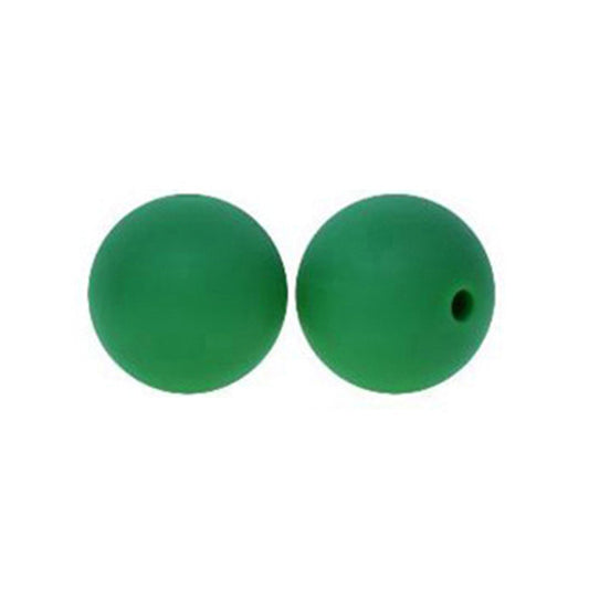 12/15mm Round Christmas Green Silicone Beads C#100