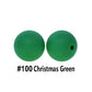 12/15mm Round Christmas Green Silicone Beads C#100