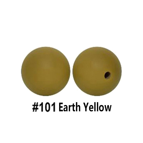 12/15mm Round Earth Yellow Silicone Beads C#101