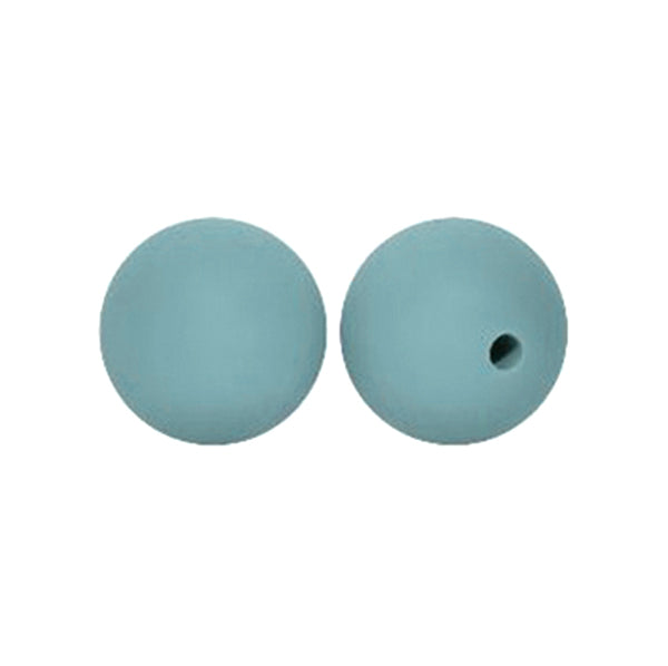 12/15mm Round Bluish Grey Silicone Beads C#103