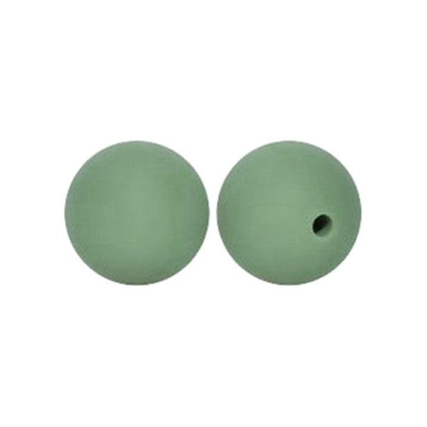 12/15mm Round Moss Green Silicone Beads C#104