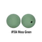 12/15mm Round Moss Green Silicone Beads C#104