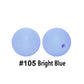 12/15mm Round Bright Blue Silicone Beads C#105