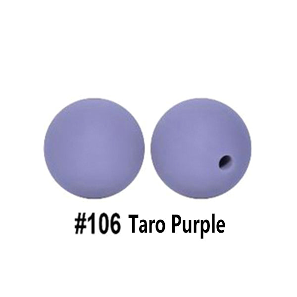 12/15mm Round Taro Purple Silicone Beads C#106