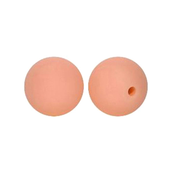 12/15mm Round Peachy Pink Silicone Beads C#108