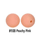 12/15mm Round Peachy Pink Silicone Beads C#108