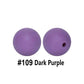 12/15mm Round Dark Purple Silicone Beads C#109