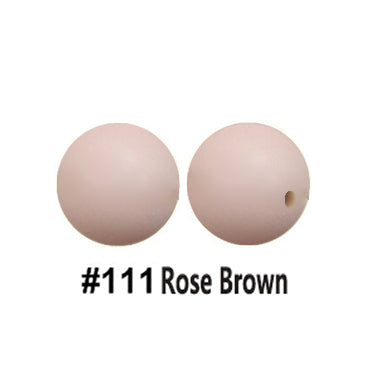 12/15mm Round Rose Brown Silicone Beads C#111