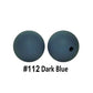 12/15mm Round Dark Blue Silicone Beads C#112