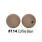 12/15mm Round Coffee Bean Silicone Beads C#114