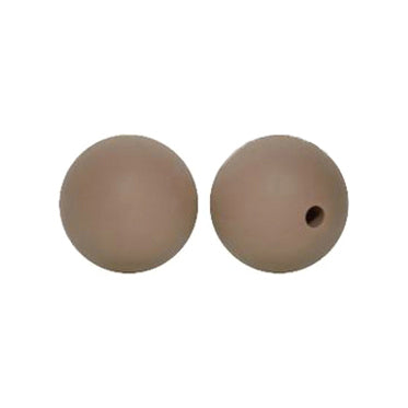 12/15mm Round Coffee Bean Silicone Beads C#114