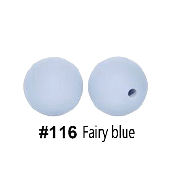 12/15mm Round Fairy Blue Silicone Beads C#116