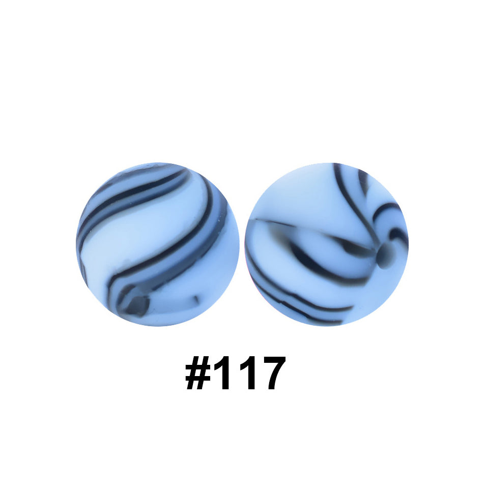 12/15mm Round Jupiter Silicone Beads C#117