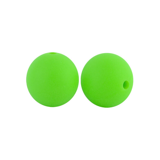 12/15mm Round Willow Green Silicone Beads C#119