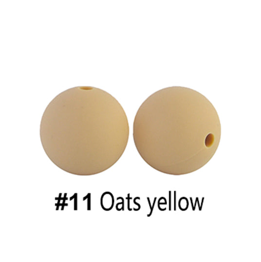 12/15mm Round Oats Yellow Silicone Beads C#11