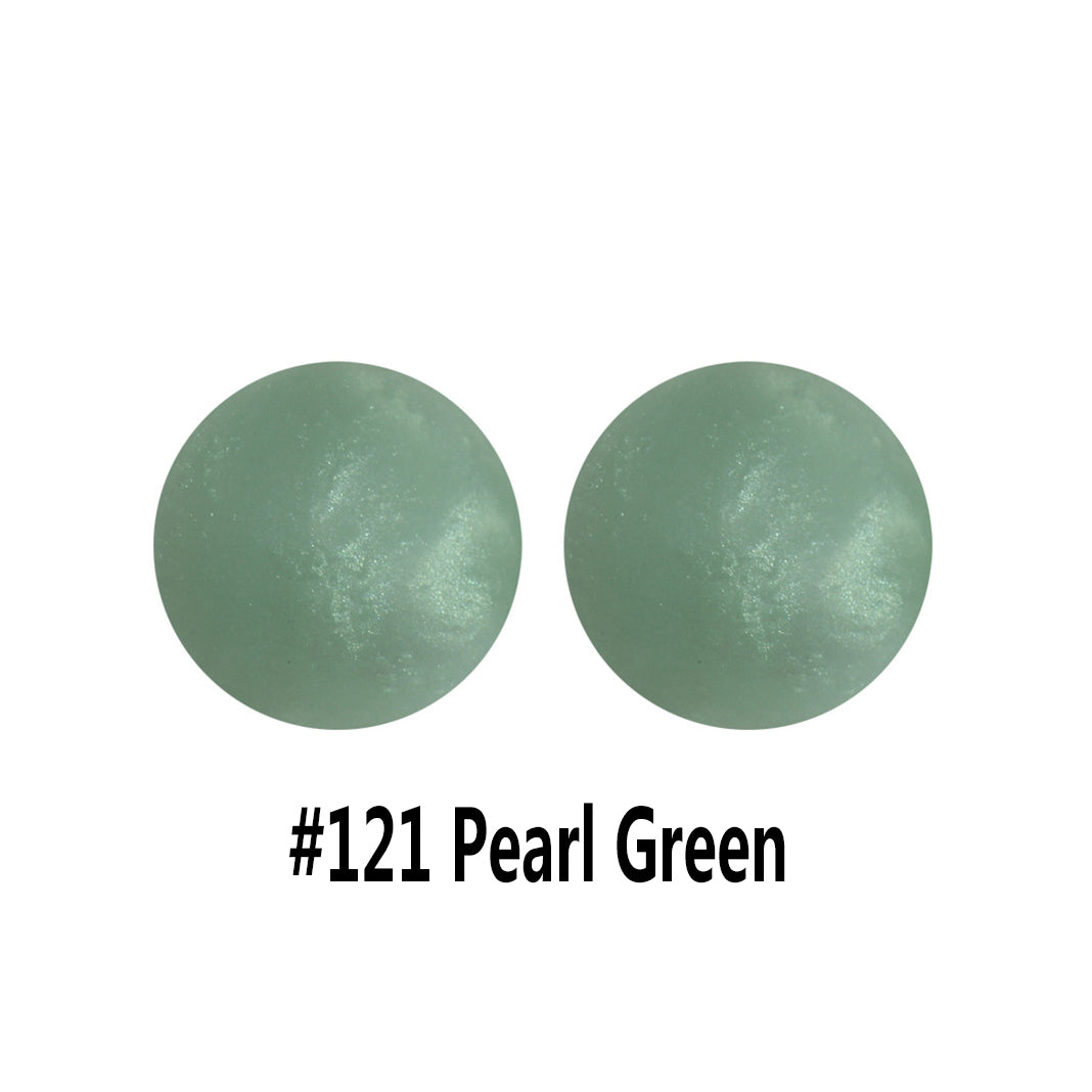 12/15mm Round Pearl Green Silicone Beads C#121