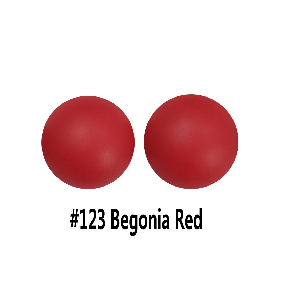 12/15mm Round Begonia Red Silicone Beads C#123