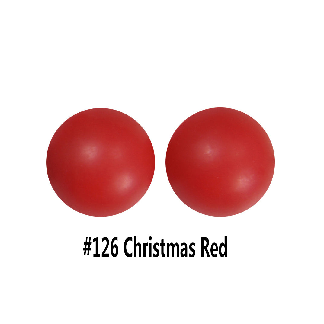 12/15mm Round Christmas Red Silicone Beads C#126