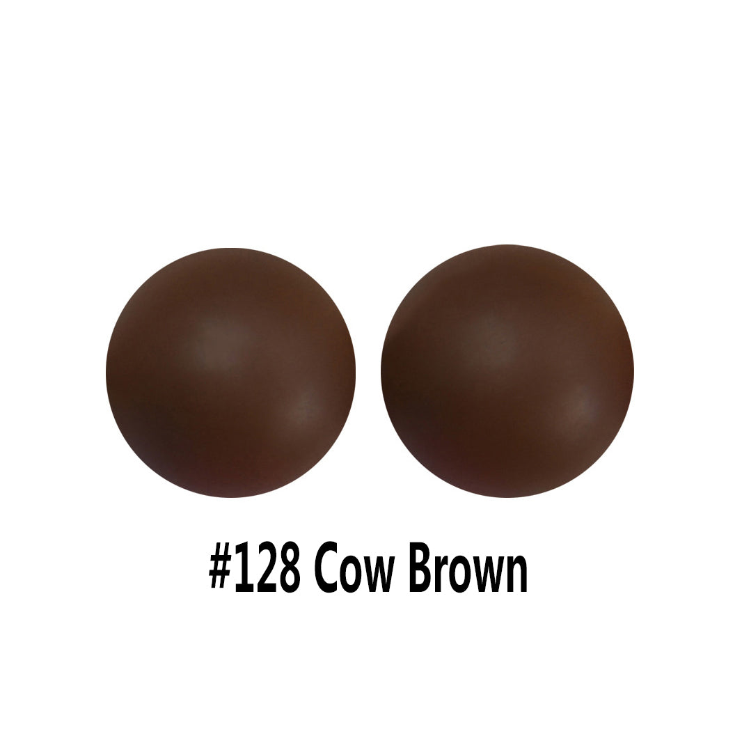 12/15mm Round Cow Brown Silicone Beads C#128