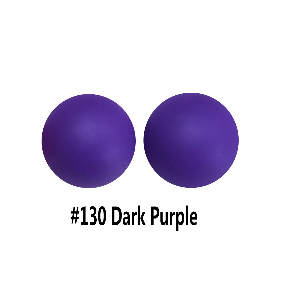 12/15mm Round Dark Purple Silicone Beads C#130