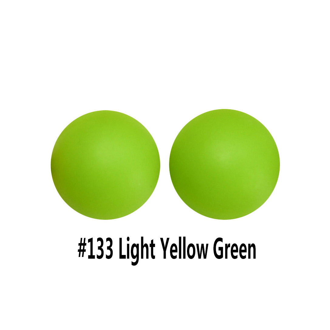 12/15mm Round Light Yellow Green Silicone Beads C#133