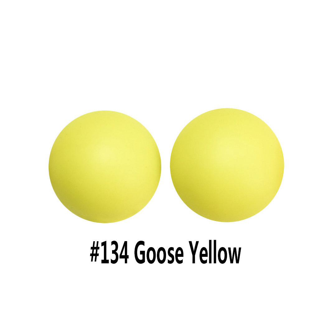 12/15mm Round Goose Yellow Silicone Beads C#134