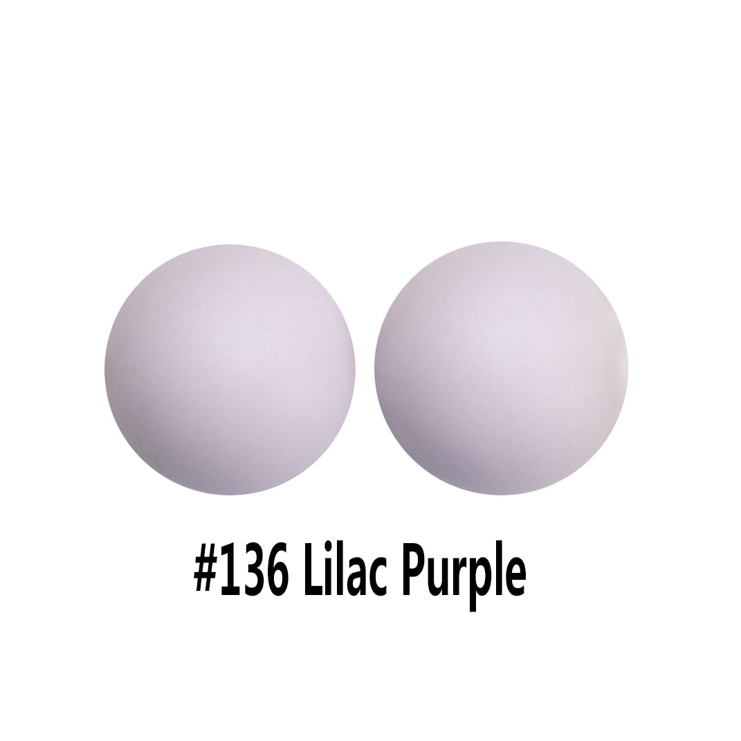 12/15mm Round Lilac Purple Silicone Beads C#136