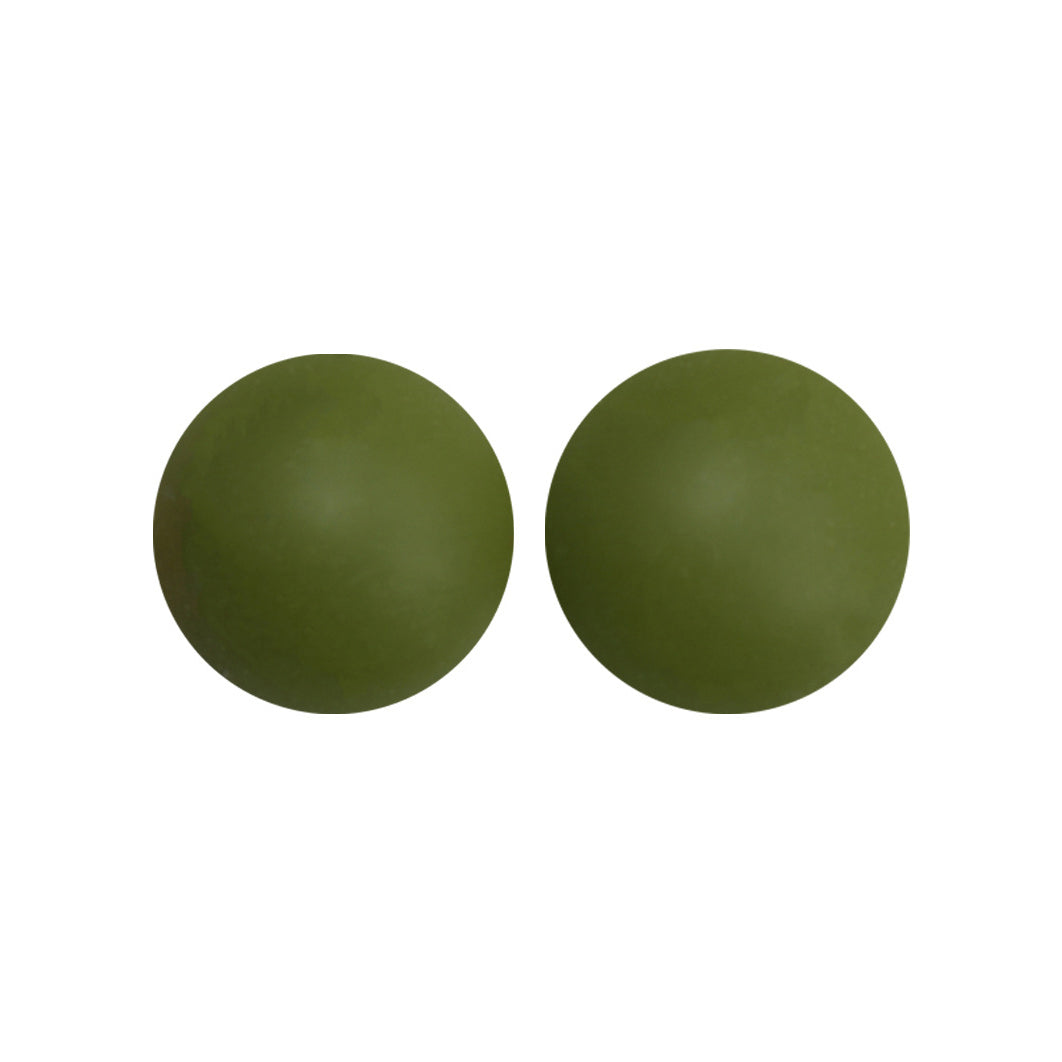 12/15mm Round Green Olive Silicone Beads C#137