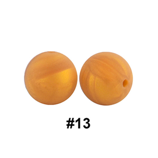 12/15mm Round Metallic Gold Silicone Beads C#13