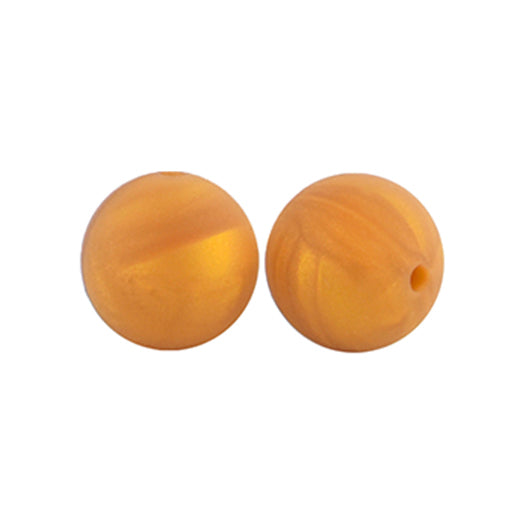 12/15mm Round Metallic Gold Silicone Beads C#13