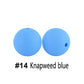 12/15mm Round Knapweed Blue Silicone Beads C#14