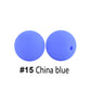 12/15mm Round China Blue Silicone Beads C#15