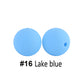 12/15mm Round Lake Blue Silicone Beads C#16