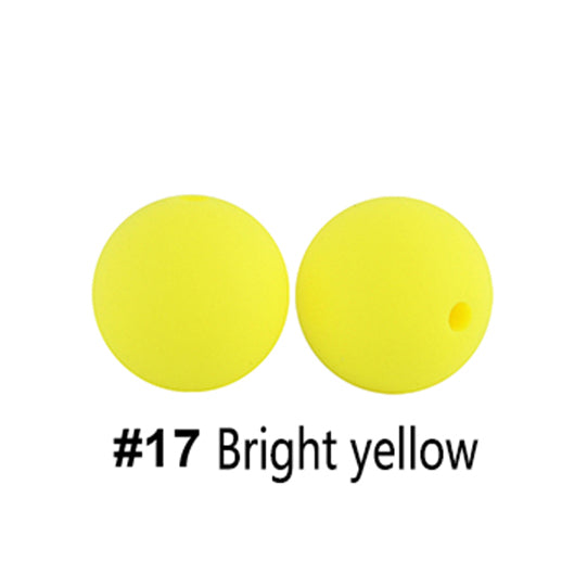 12/15mm Round Bright Yellow Silicone Beads C#17