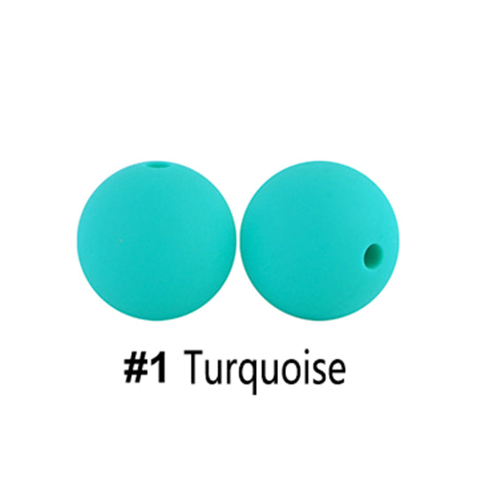 12/15mm Round Turquoise Silicone Beads C#01