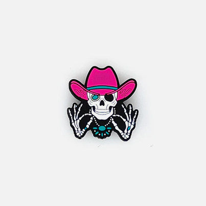 Country Cowgirl Skeleton Focal Silicone Beads