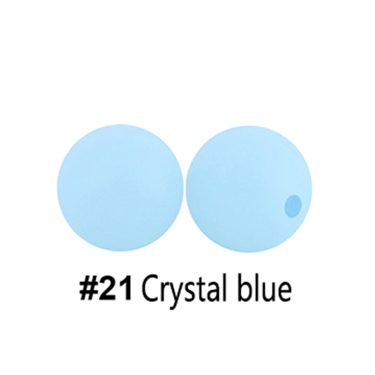 12/15mm Round Crystal Blue Silicone Beads C#21