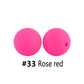 12/15mm Round Rose Red Silicone Beads C#33