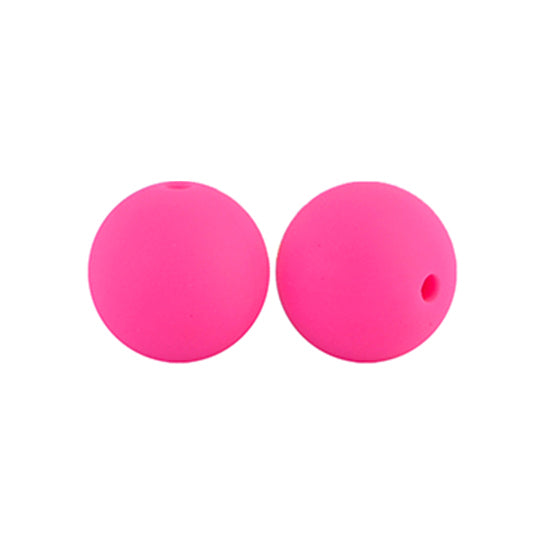 12/15mm Round Rose Red Silicone Beads C#33