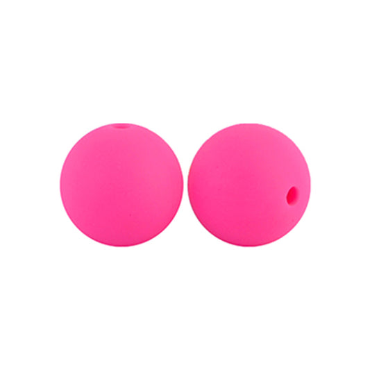 12/15mm Round Rose Red Silicone Beads C#33