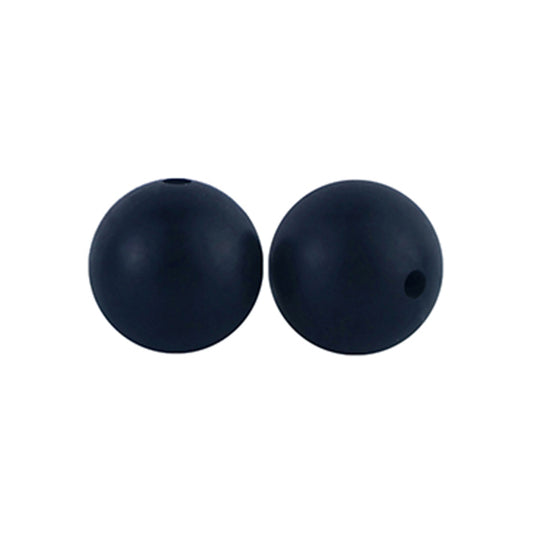 12/15mm Round Black Silicone Beads C#27