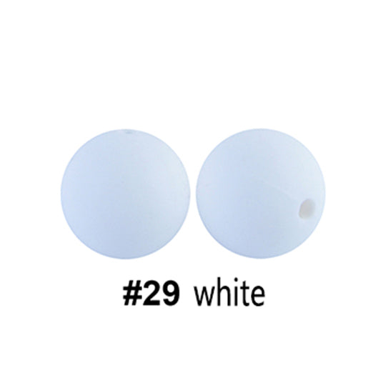 12/15mm Round White Silicone Beads C#29