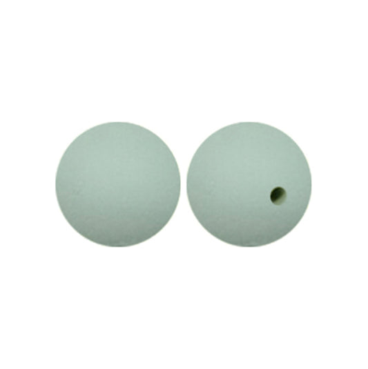 12/15mm Round Grey Green Silicone Beads C#113