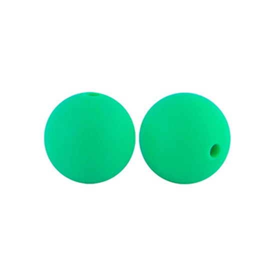 12/15mm Round Emerald Green Silicone Beads C#30