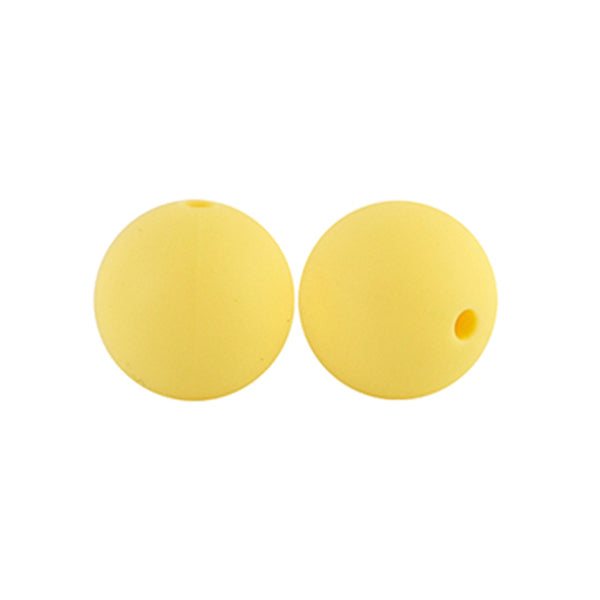 12/15mm Round Butter Yellow Silicone Beads C#32