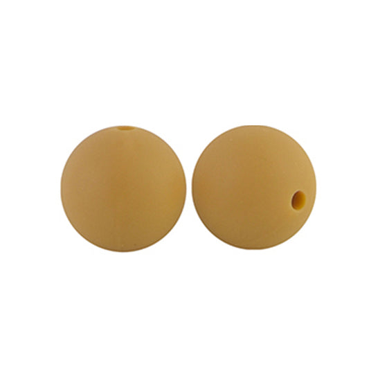 12/15mm Round Light Brown Silicone Beads C#36